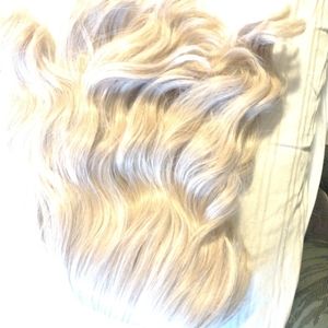 Short blonde real hair wigs with bangs